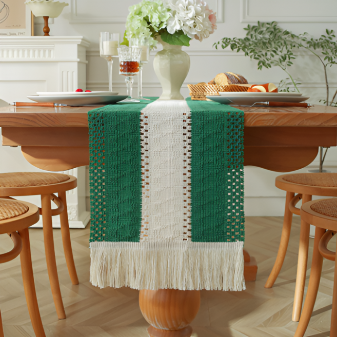 마미루 심플 모던한 린넨 테이블 러너, 4, 1개, 30 x 180 cm