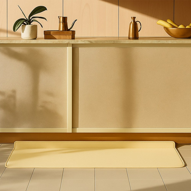 오라플 밀착 주방 발매트, 옐로우, 1개