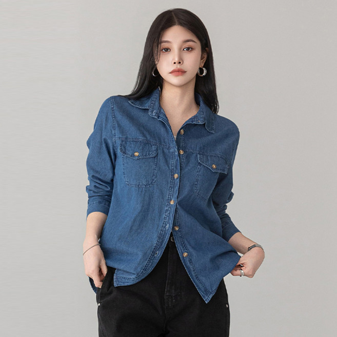 피핀 여성용 봄 베이직 청 남방 49879