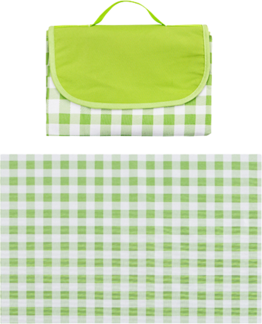 HI TODAY 양면 방수 체크 피크닉 매트, 그린