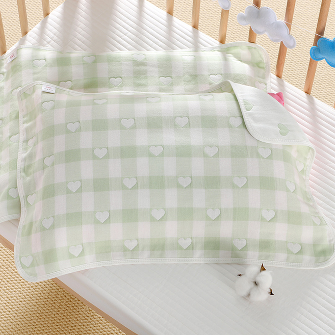 레인보우 사계절 쾌적한 하트 패턴 누빔 순면거즈 5겹 베개 패드