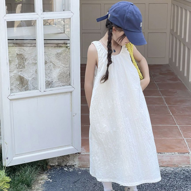 유블리 아동용 모르딘 퀄테 퓨어 셔링 롱 원피스