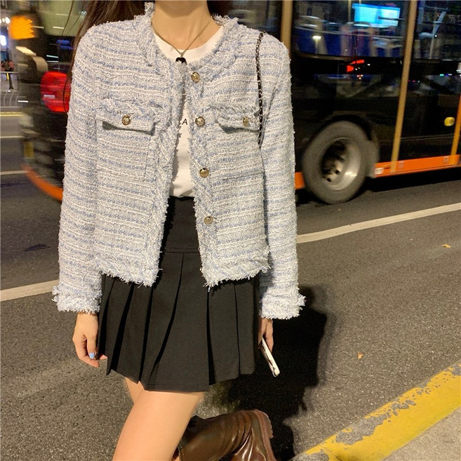 I'M MONG 女款Lera粗花呢流蘇夾克
