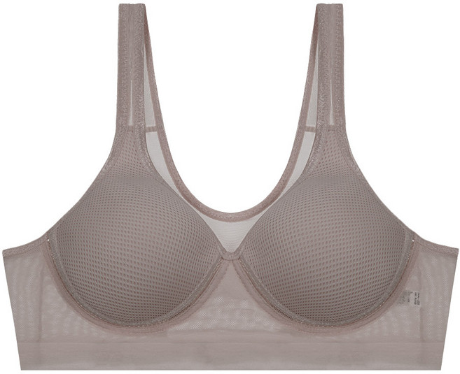 엘라운지 와이어리스 햄라인 망사 브라탑