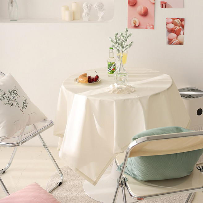 벨라이프 유니컬러 방수 테이블보, 아이보리, 미니(65 x 65 cm), 1개