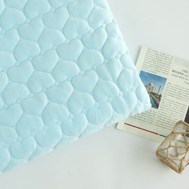 하트 조이 누빔 4온스 부드러운 극세사 홈패션 원단, 스카이, 1개