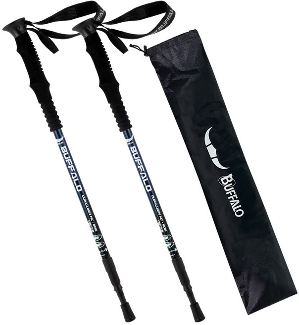 버팔로 센텀 3단 등산스틱 2p + 케이스 세트, 네이비, 1세트