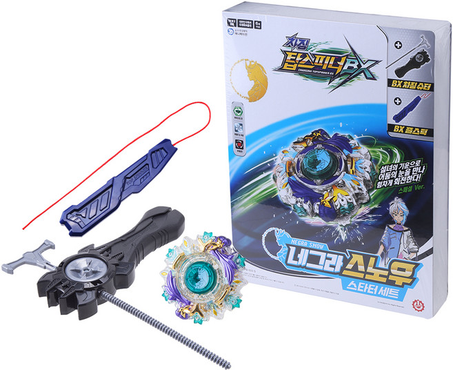 초이락 차징 탑스피너 BX 네그라 스노우 스타터 배틀팽이 세트, 혼합색상, 1개
