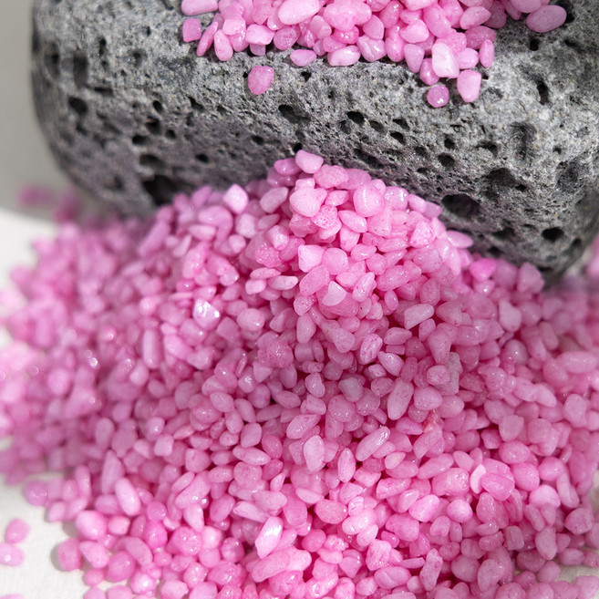 플라워트리 화분 어항 바닥재 프리미엄 칼라스톤 3~5mm 분홍, 1kg, 1개