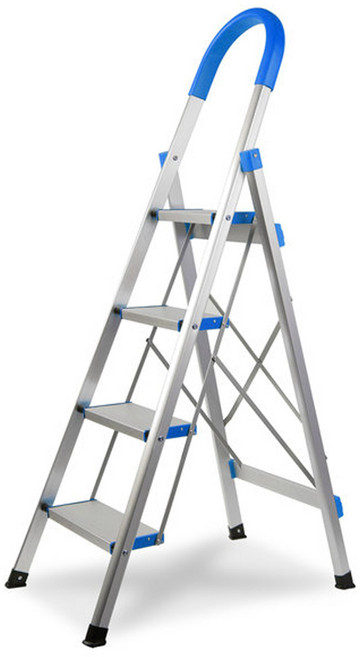 알루미늄 접이식 계단형 사다리 블루 MI-AS04, 1개