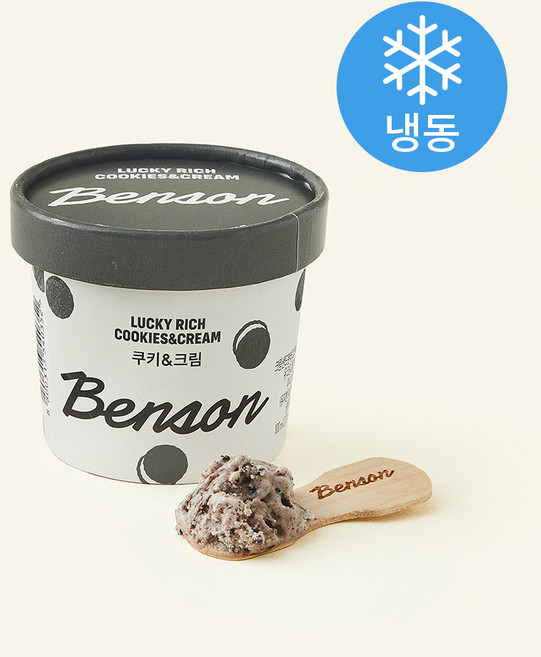 벤슨 쿠키 앤 크림 미니컵 아이스크림 (냉동), 1개, 1개입, 100ml