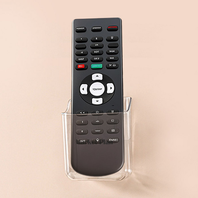 마켓플랜 포켓 벽걸이 다용도 리모컨 수납함 소형, 투명, 1개