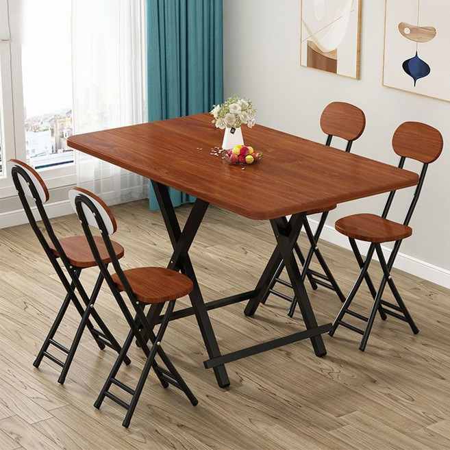 가구느낌 홈접이식테이블 1200, 월넛블랙, 6인용