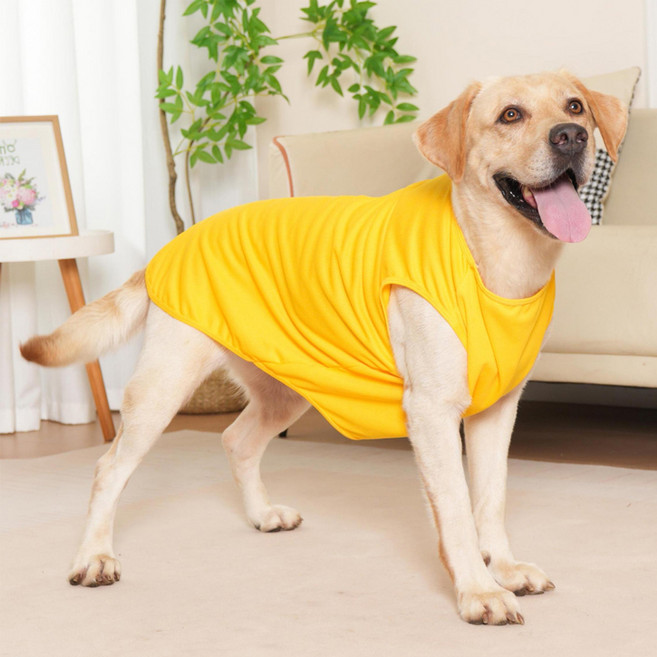 파스텔펫 중대형견 메쉬 민소매, 옐로우, 1개