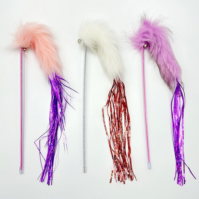 둥둥펫 고양이 장난감 바스락 오동통 오뎅꼬치 3종 세트, 화이트, 핑크, 퍼플, 1세트