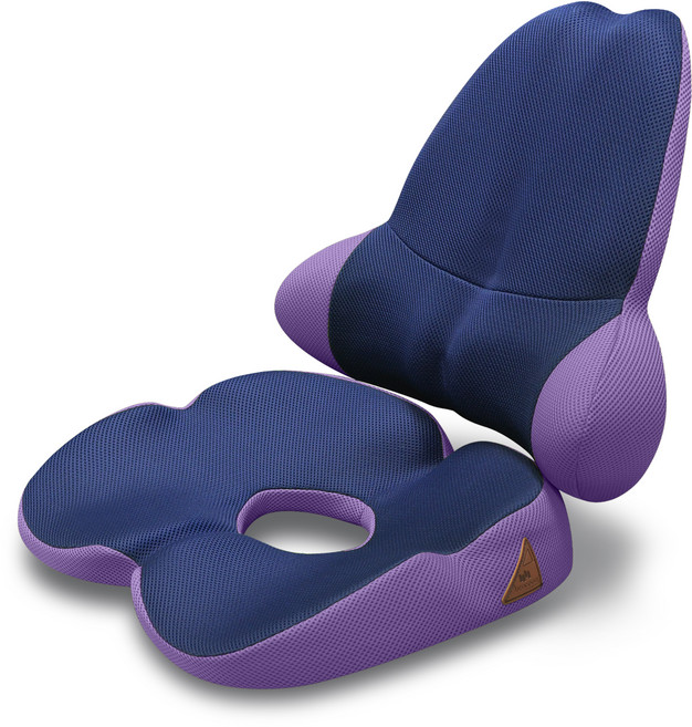 베네폼 허리업 쿠션 + 힙업 방석 세트, 퓨어퍼플