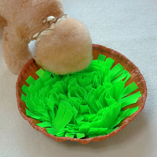 MAAH 강아지 파우치형 노즈워크 IQ 장난감, 브라운그린, 1개