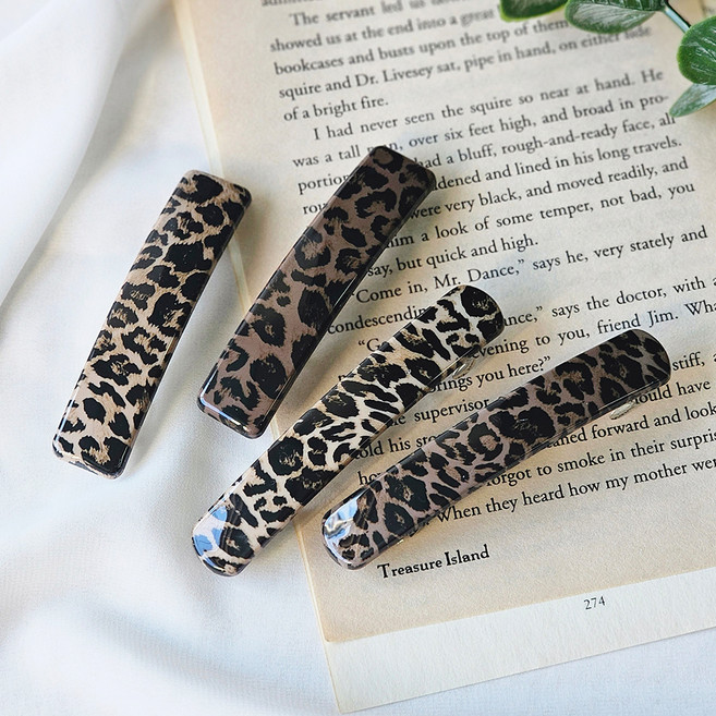 헤미쉬스타일 호피 사각 머리핀 4종 세트