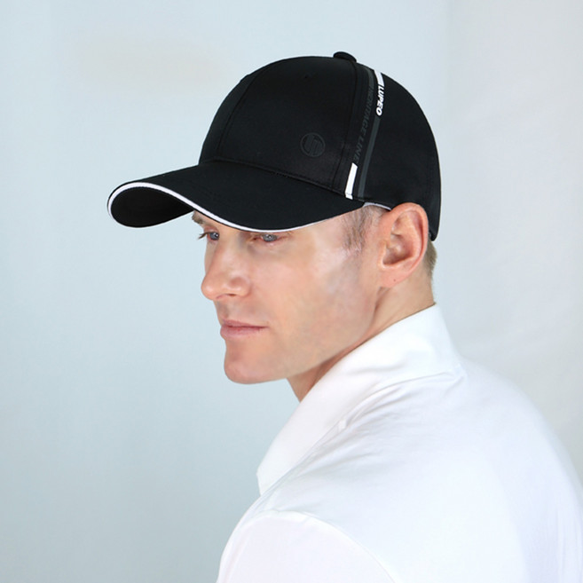 루페오 투어 레터링 일반 대두 빅사이즈 샌드 타공 볼캡 골프모자, 블랙, 1개