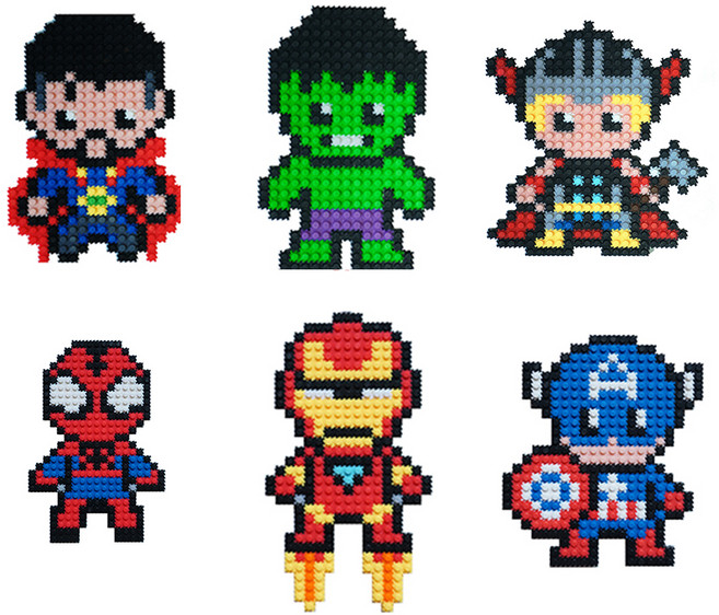 마이디폼블럭 영웅 캐릭터 만들기 6종 세트, 혼합색상, 1세트