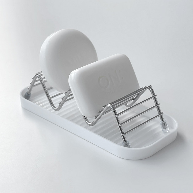 모나코올리브 물빠짐 스텐 웨이브 칸칸 비누 홀더, 원컬러, 1개