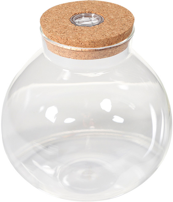 LED球形玻璃生態瓶花盆 1300ml, 1個