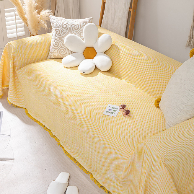 언헤브 북유럽 스타일 소파 커버, 09 옐로우 와플, 1개