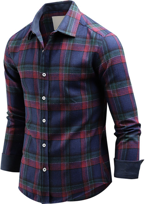 다꾸앙 남성용 빔스 체크 긴팔 기모 셔츠 C11D14_sp2385