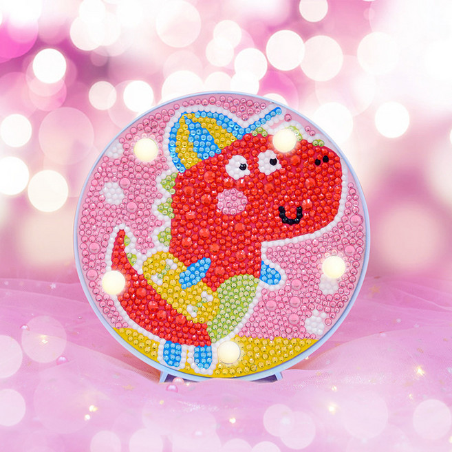 홈데코 LED 어린이 보석십자수 DIY, 1개, 4 공룡