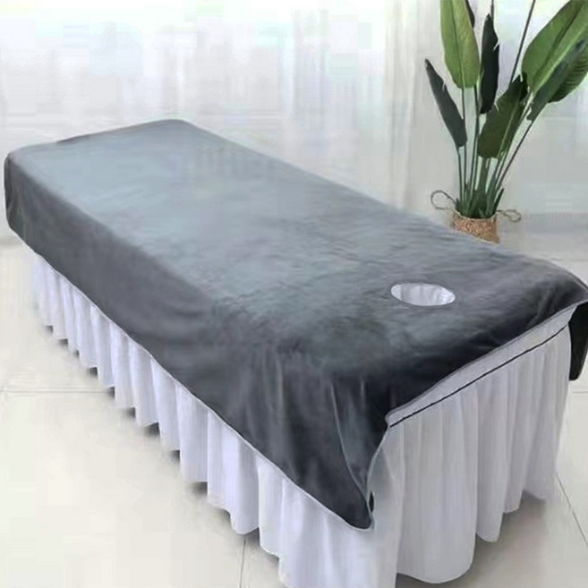 러빙랩 다람 극세사 마사지 침대 시트 홀형, 그레이