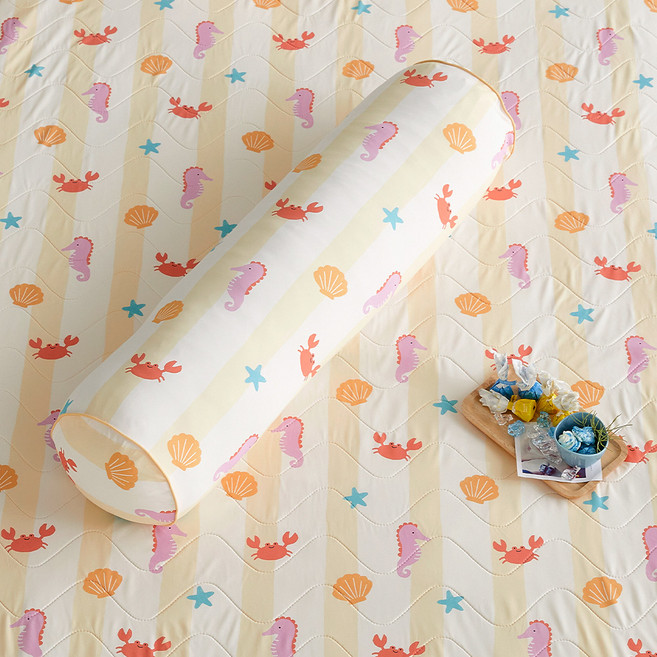 모던하우스 아동용 3도씨 슈퍼쿨 시원한 원형 마린프렌즈 바디필로우, 레몬