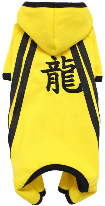 도그도그 뉴 이소룡 바지 올인원 강아지옷, 옐로우, 1개