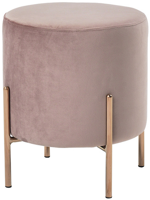 지엠퍼니처 엘리 골드 벨벳 원형 스툴, 핑크, 1개