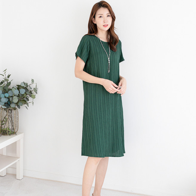 우일 인견 플리츠 반팔 원피스 빅사이즈 포함