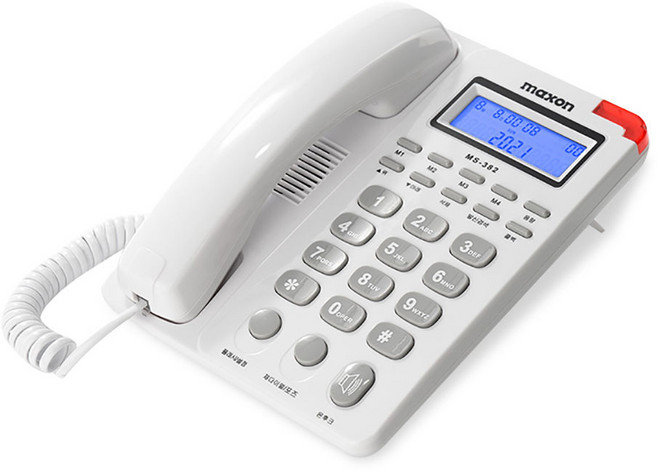 맥슨 CID 유선전화기 흰색, MS-382