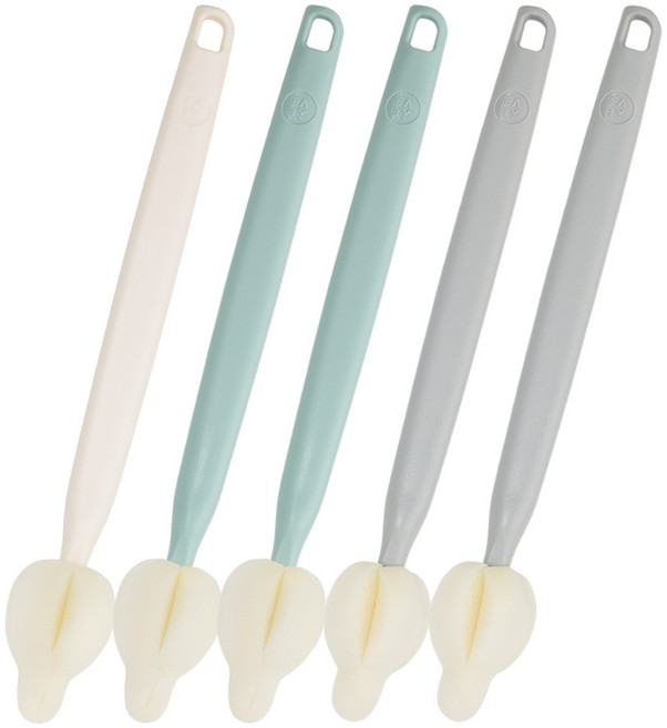 베이비앤아이 크림 롱 젖꼭지솔 5종 세트, 1세트, 크림블루