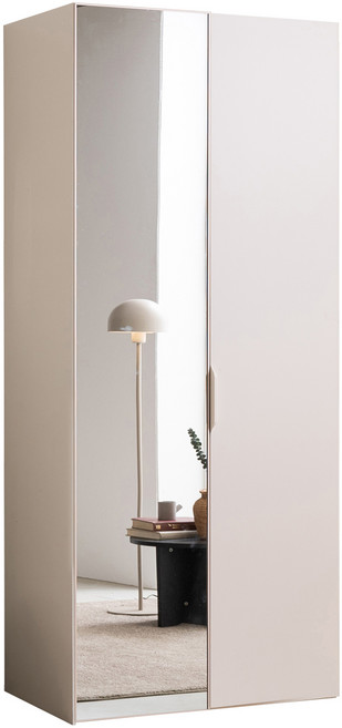리바트 퓨리타 1000 키큰옷장 거울도어 긴옷장 방문설치, 웜화이트(옷장) + 웜화이트(손잡이)