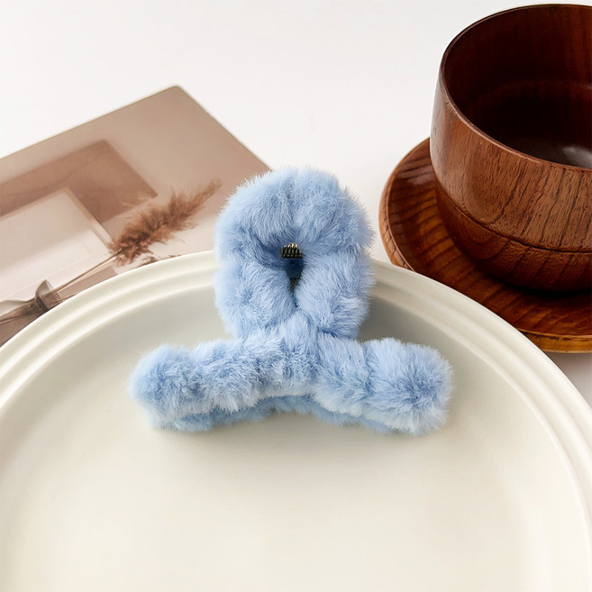 젤루나 귀여운 밍크 털 꼬임 헤어 미니 올림머리 집게핀 LH-104