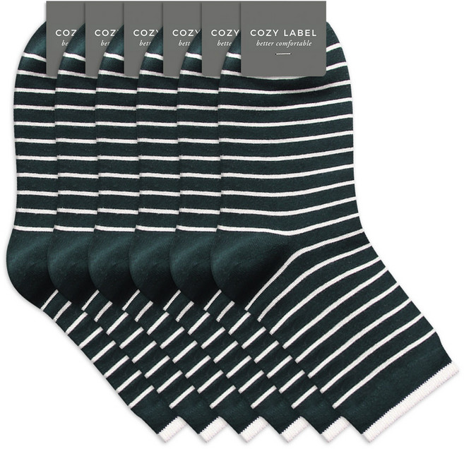 코지라벨 남성용 컬러 스트라이프 중목 양말 6켤레 세트