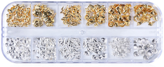 조개 여름 네일 파츠 12종 세트, 1개, 혼합색상