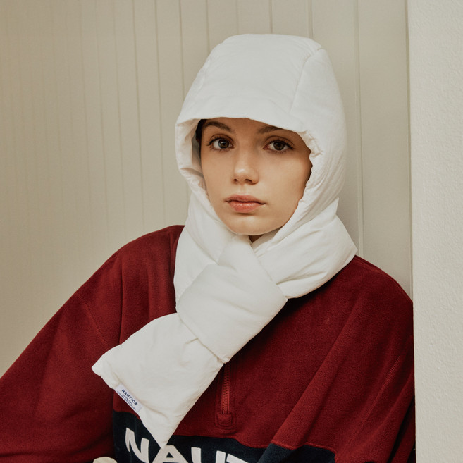 노티카 패딩 후드 머플러