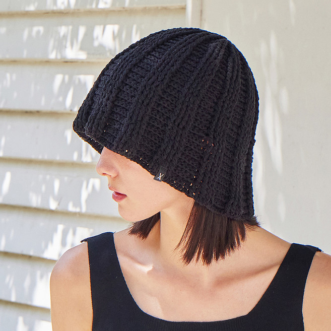 바잘 라벨 크로셰 웨이브 버킷햇