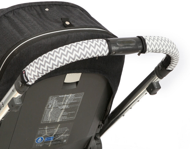 마니또 오이스터3 클린그립 유모차 핸들커버 세트, 지그재그 그레이, 1세트