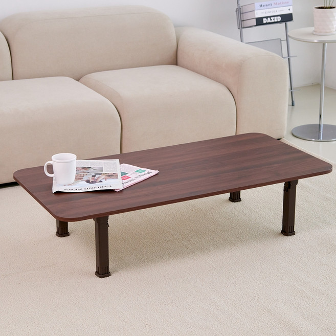 비앤홈 LPM 라운드 교자 테이블 월넛, 밤색