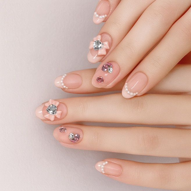 잇템샵 프렌치 컬렉션 롱 숏 디자인 네일팁, 쥬디엘, 1개