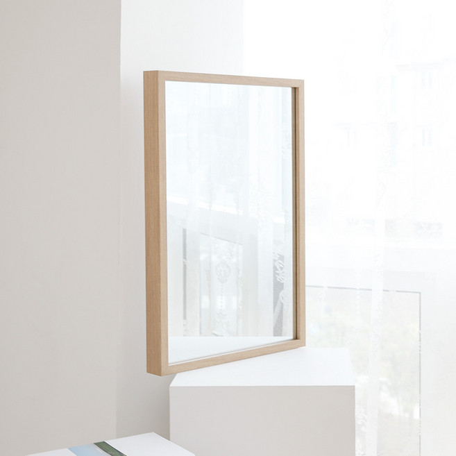 우드리퍼블릭 침실 화장대 벽거울 중형 600 x 400 mm, 오크