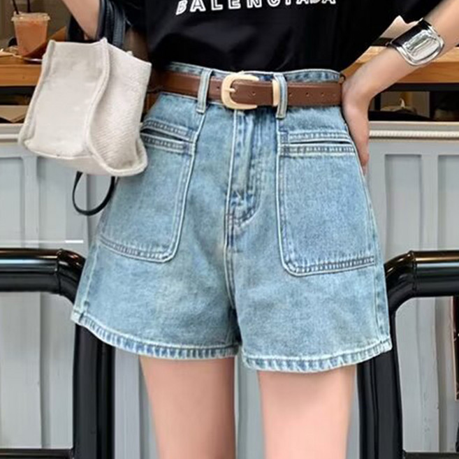 젤루나 여성용 데님 A라인 청 반바지 BT-06
