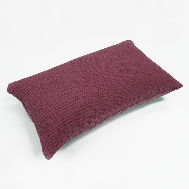 Begozani 純棉直紋絎縫蕎麥枕, 水洗酒紅色, 1個