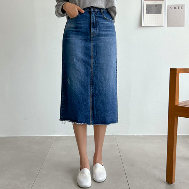 피핀 여성용 백슬릿 데님 스커트 53166