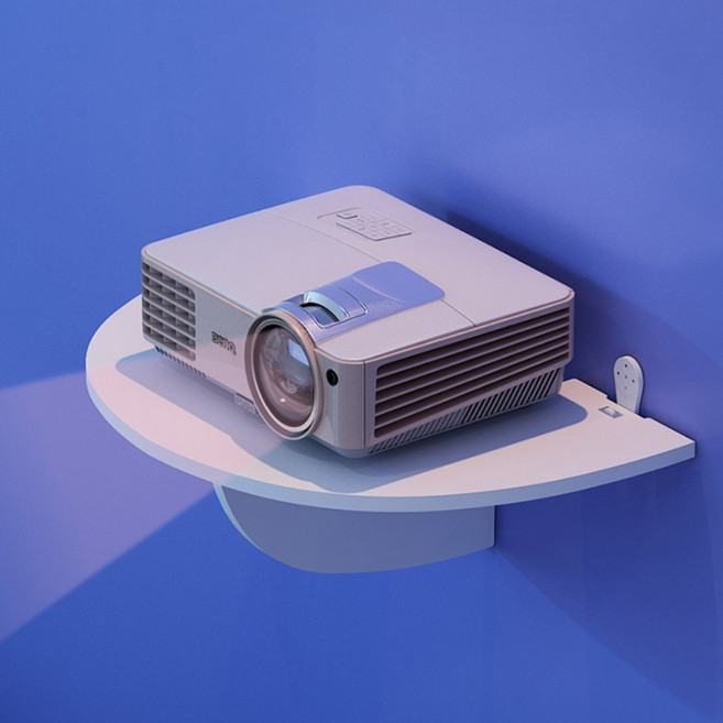 라슈에뜨 헤이로컬 무타공 반원형 빔 프로젝터 거치 벽 선반, 화이트, 1단